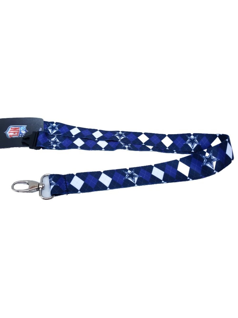 Dallas Cowboys Lanyard Keychain Argyle Reversible With Clip NFL New